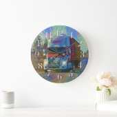 Horloge murale rouge de camion de transport lourd (Maison)