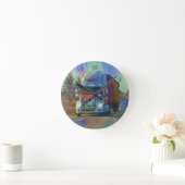 Horloge murale rouge de camion de transport lourd (Maison)