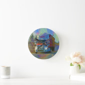 Horloge murale rouge de camion de transport lourd (Maison)