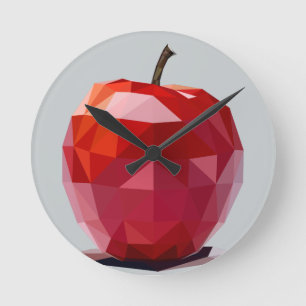 Horloge murale rouge de cuisine d'Apple