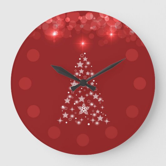 Horloge murale rouge élégante d'arbre de Noël de (Recto)