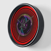 Horloge murale rouge et noir tourbillon (Angle)