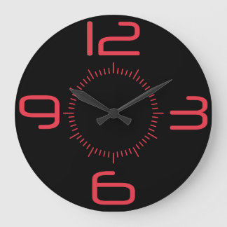 Horloge murale rouge et noire