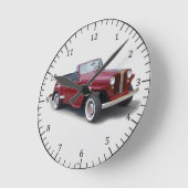 Horloge murale rouge Jeepster 1950 (Angle)