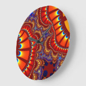 Horloge murale rouge orange personnalisée (Angle)