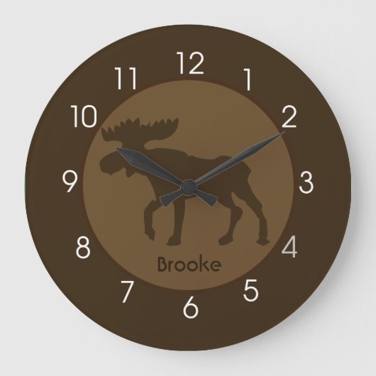 Horloge murale Rustic Moose Cabin Log Home (Recto)