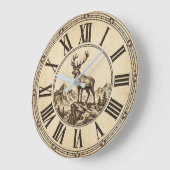 Horloge murale Rustique Cerf Montagne | Cabane de (Angle)
