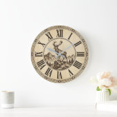 Horloge murale Rustique Cerf Montagne | Cabane de (Maison)