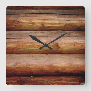 Horloge murale rustique de rondin