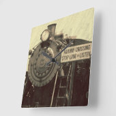 Horloge murale rustique de train (Angle)