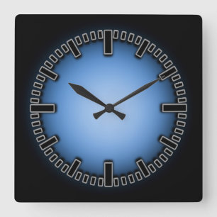Horloge murale sans chiffres Blue Black Fade
