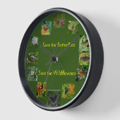 Horloge murale Sauvez les papillons (Angle)