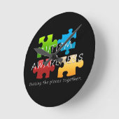 horloge murale sensibilisation sur l'autisme (Angle)