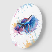 Horloge murale - série aquarelle : Betta Fish (Angle)