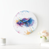 Horloge murale - série aquarelle : Betta Fish (Maison)