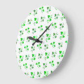 Horloge murale Shamrock verte (Angle)