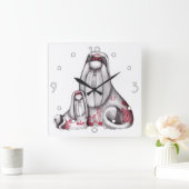 Horloge murale Shih Tzus Red Willow (Maison)