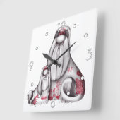 Horloge murale Shih Tzus Red Willow (Angle)