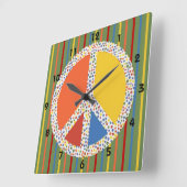 Horloge murale signe de paix (Angle)