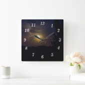 Horloge murale Silhouette Lune (Maison)