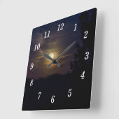 Horloge murale Silhouette Lune (Angle)