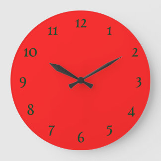 horloge murale simple rouge