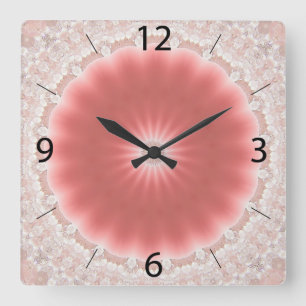 Horloge murale soleil rose