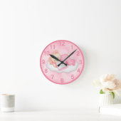Horloge murale somnolente de rose d'ours (Maison)