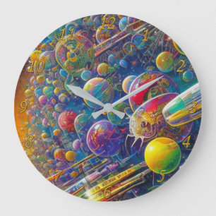 horloge murale Space Race avec numéros