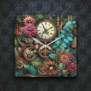 Horloge murale Steampunk avec rouages et engrenage