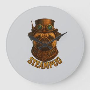 Horloge murale Steampunk Pug - vintage "Steampug"