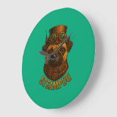 Horloge murale Steampunk Pug - vintage "Steampug" (Angle)