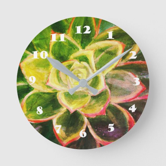 Horloge murale succulente verte d'art de plante (Recto)