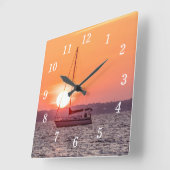 Horloge murale Sunrise du bateau (Angle)