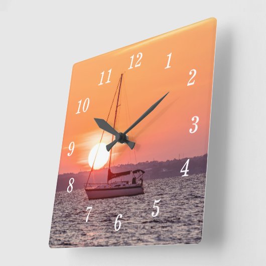 Horloge murale Sunrise du bateau (Angle)