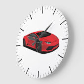 Horloge murale supercar rouge (Angle)
