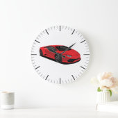 Horloge murale supercar rouge (Maison)