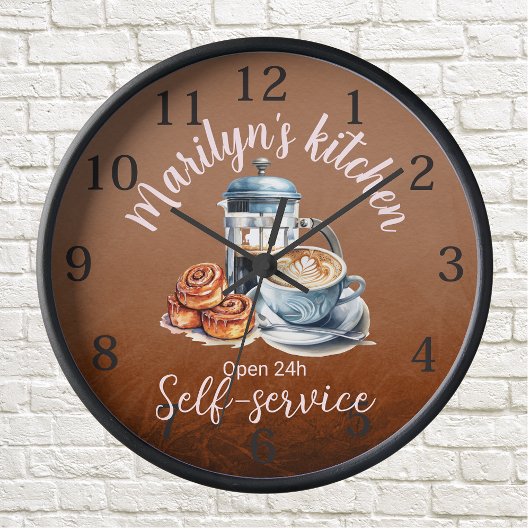 Horloge murale sur le thème du café