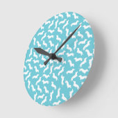Horloge murale teckel bleu et blanc (Angle)