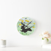 Horloge murale teckel et pâquerettes (Maison)