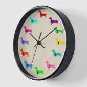 Horloge murale teckel multicolore (Angle)