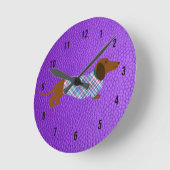 Horloge murale teckel violet (Angle)