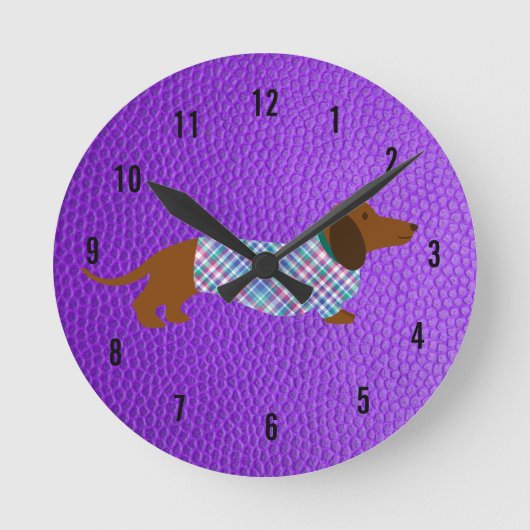Horloge murale teckel violet (Recto)