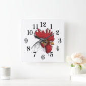 Horloge murale tête de poulet (Maison)