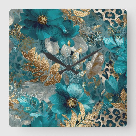 Horloge murale texture turquoise (Recto)