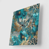 Horloge murale texture turquoise (Angle)