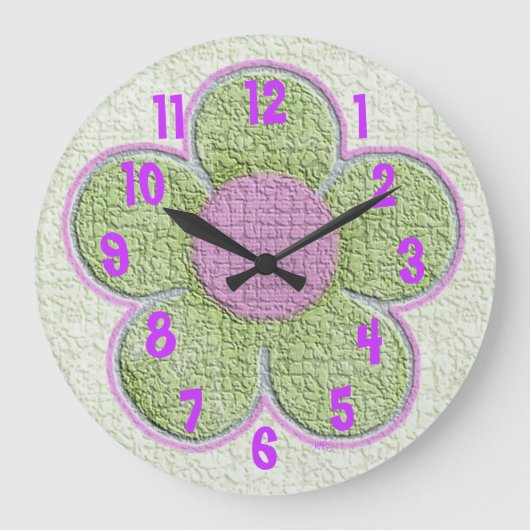 Horloge murale texturisée de fleur d'enfants (Recto)
