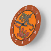 Horloge murale thème mexicain Gecko Lézard (Angle)