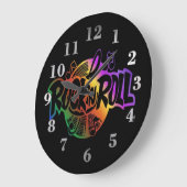 Horloge murale thème musical Rock and Roll Rainbow (Angle)