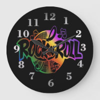 Horloge murale thème musical Rock and Roll Rainbow